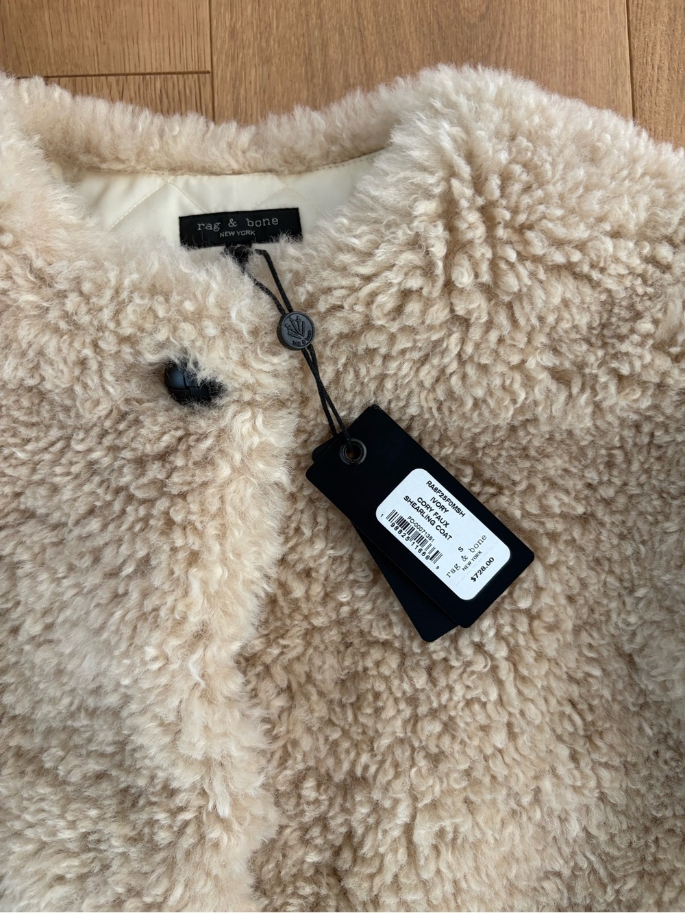Rag & bone Ivory Cory Faux Shearling Coat - Picture 2 of 6